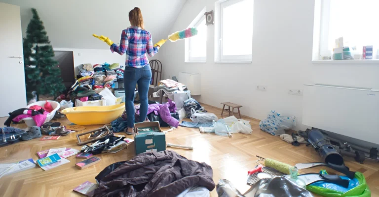 Image showing a cluttered home before organization.