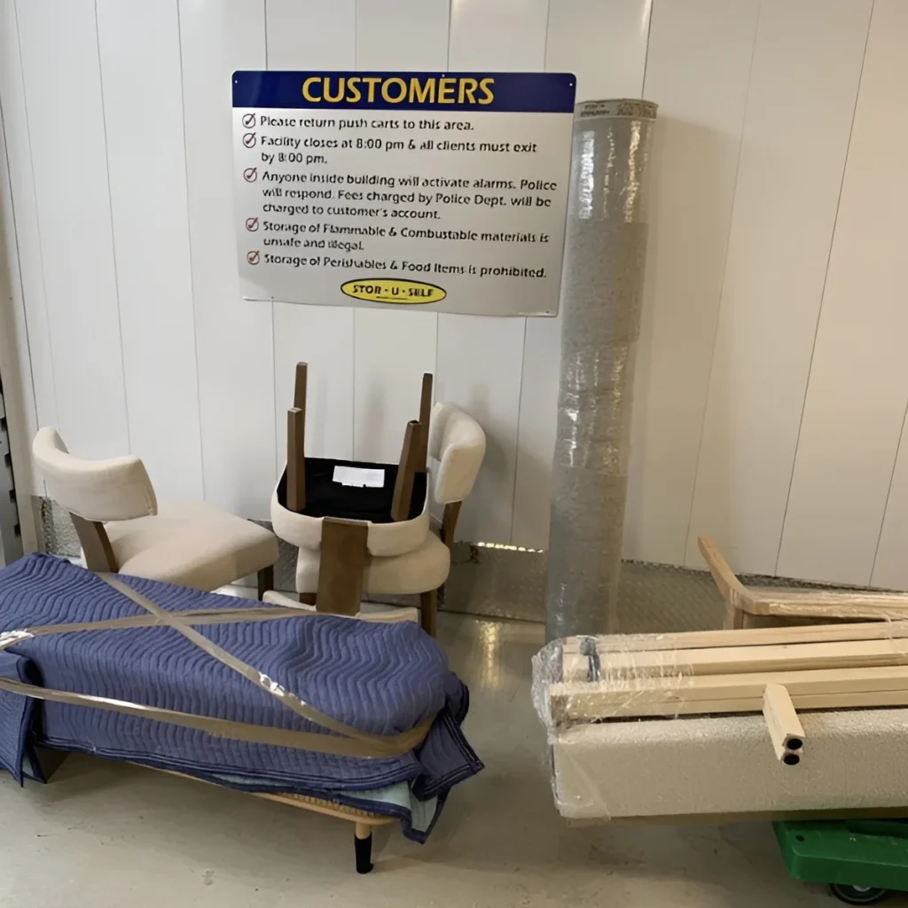 Image of furniture ready for removal.